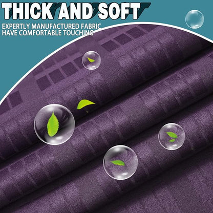 Conbo Mio Extra Long No Hook Shower Curtain with Snap in Liner Set, Hotel Luxury Purple Shower Curtains for Bathroom with See Through Top Window, Waterproof, Washable 71W x 84H