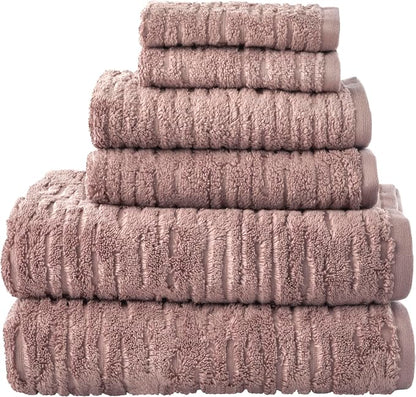 SKL Home CloudSoft Washcloth Set, 4-Piece, 100% Cotton Luxury, Clay | Premium spa-level quality. 520 GSM weight. Ultra plush & absorbent.