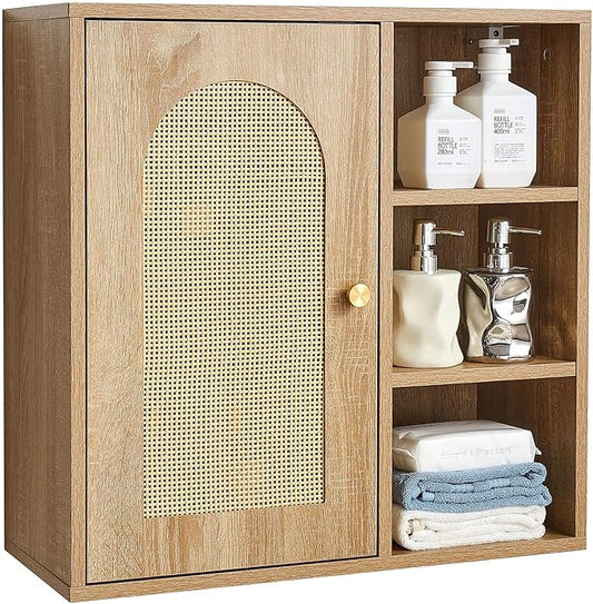 VEVOR Bathroom Wall Cabinet, 5 Height Levels, 23" W x 23" H Medicine Cabinet Wall Mounted, Hanging Organizer with Shelves for Laundry Room Kitchen Restroom