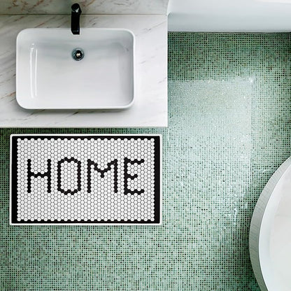 Stupell Industries Home Mosaic Pattern Plush Bathroom Mat & Bath Rug, Soft Quick-Dry Non-Slip Bathroom Rug with Recycled Foam Cushion, Geometric Tile Pattern Design by Elizabeth Tyndall, 18"x30"