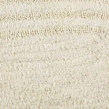 DII Crochet Collection Reversible Bath Mat, Large Oval, 21x34, Off White