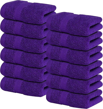 Infinitee Xclusives 100% Cotton Luxury Wash Cloths for Showering - 12 Pack | Washcloths [13x13] - Soft and Absorbent Face Towels for Bathroom Wash Clothes - Gym, Spa & Hotel Use