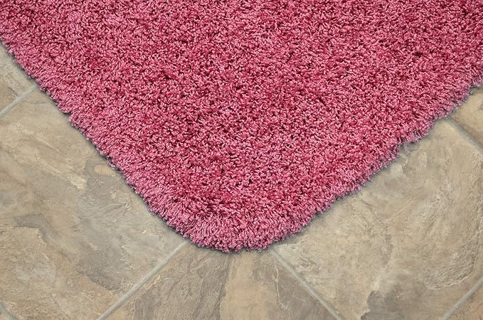 Garland Rug Jazz Nylon Washable 22 in. x 60 in. Pink Bath Rug Soft, Absorbent, and Stylish for Your Bathroom