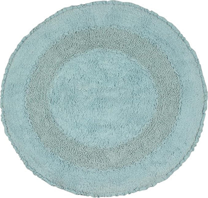 Home Weavers Radiant Collection 100% Cotton Bathroom Rugs Set, Bathroom Décor, Washable Rug, Extra Soft and Absorbent Bath Rug, Kitchen Mat, Bath Mat Set, Bath Floor Mat Non Slip, 30" Round, Sky Blue