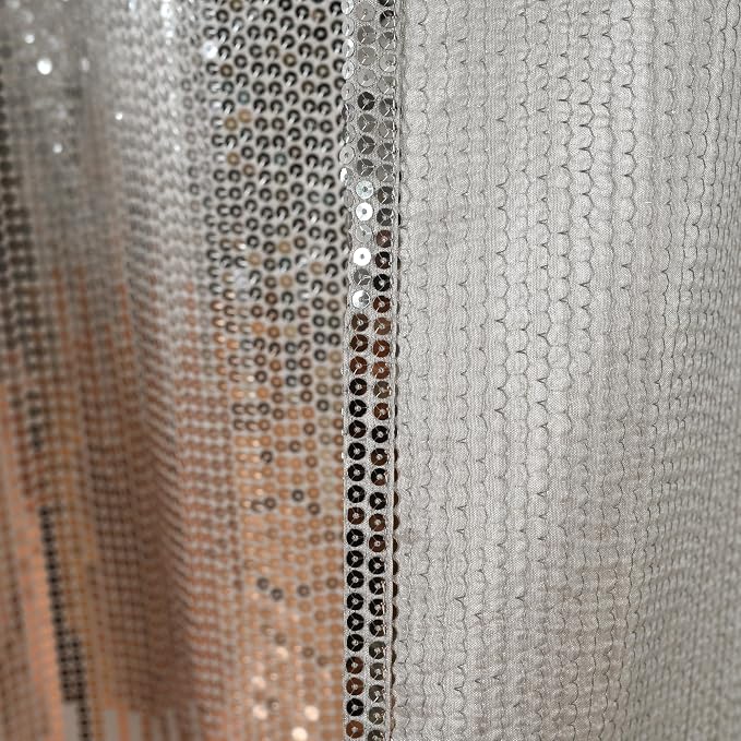 Lush Decor Night Sky Shower Curtain, Single, 72" W x 72" L, Gray & Blush - Sequin Shower Curtain - Sparkly Color Block Bath Curtain - Modern Glam Bathroom Decor
