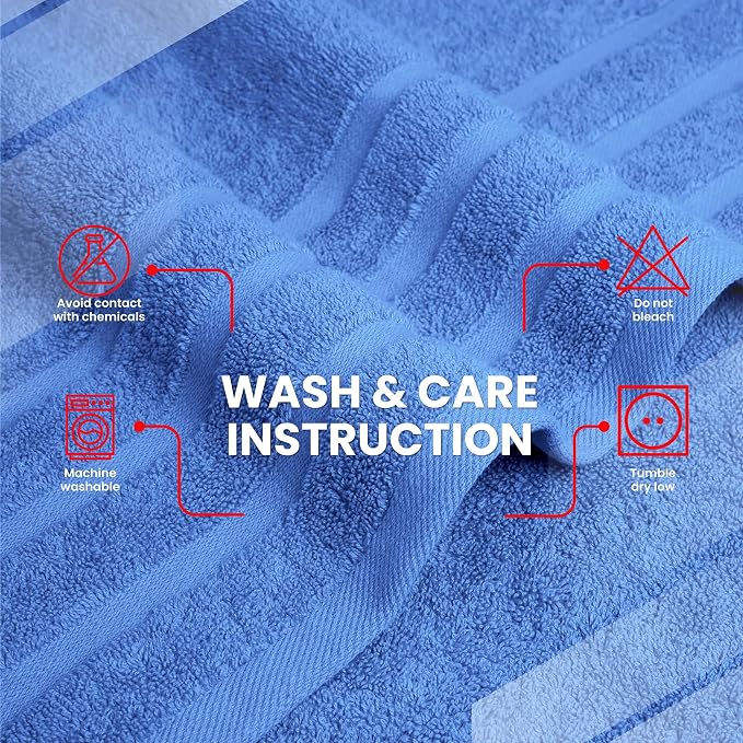 Infinitee Xclusives 100% Ring-Spun Cotton Bath Towels for Bathroom - Pack 2 | Luxury Super Soft, Absorbent & Quick-Drying |27x54 inches| Large Bathroom Towels Set |600 GSM| Gym, Shower, Spa & Hotel Use