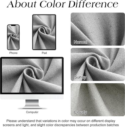 Light Grey Linen Shower Curtain, Cloth Textured Fabric Shower Curtain Set with Hooks, Simple Elegant Modern Farmhouse Country Ultra Thick Bath Curtains for Bathroom,Water Repellent,72x84