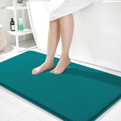 OLANLY Memory Foam Bathroom Runner Rug 44x24, Absorbent Long Mat, Deep Lake | Soft Quick Dry Bath Rugs, Non-Slip Carpet, Machine Washable Mat for Bathroom Floor, Tub and Shower, Home Decor Accessories