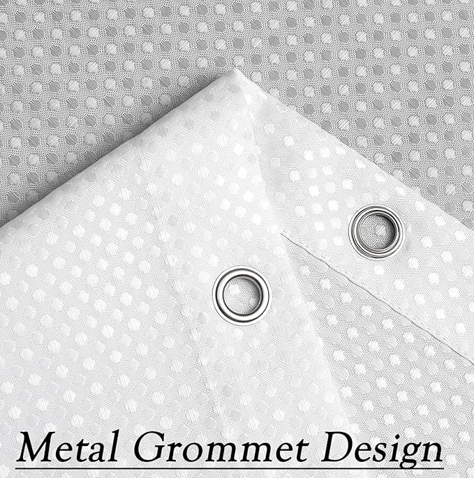 WEST LAKE Waffle Weave Grey Shower Curtain Ombre Water Resistant Hotel Spa Bathroom Decorative Shower Curtain with Grommet No Hook Machine Washable,Gradient White to Grey 70" Wx72 L
