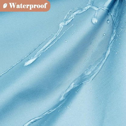 UFRIDAY Extra Long Shower Curtain with See Through Window, 72x84 inch Fabric Shower Curtain for Bathroom and Bathtubs,Machine Washable, Hotel Quality,Light Blue