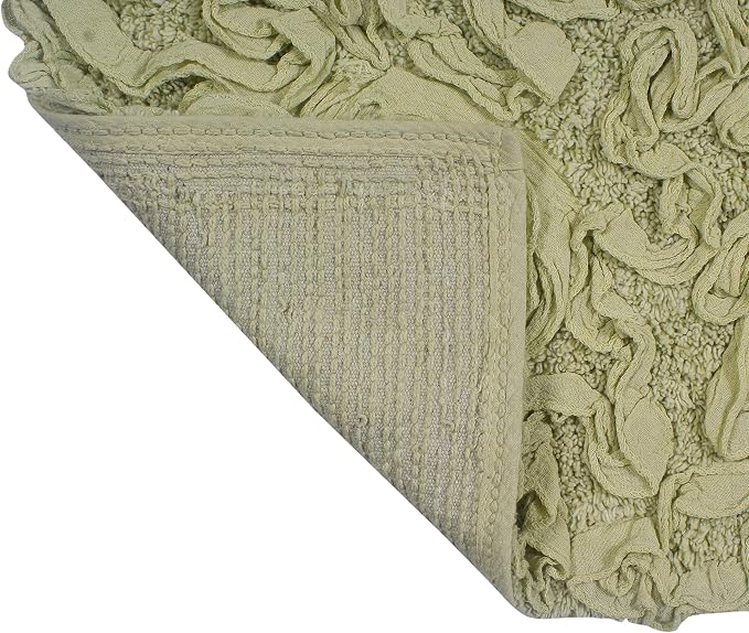 Home Weavers Bell Flower Toilet Tank Lid Cover – 10"x22", 100% Cotton, Tufted, Soft & Absorbent, Non-Slip, Machine Washable Bathroom Décor, Green