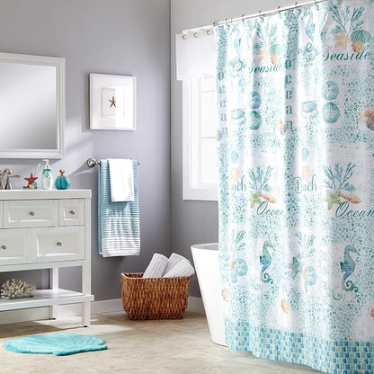 SKL Home South Seas Hand Towel Set-2pc, Coastal Embroidery, White | 100% Cotton. Soft, absorbent terry. For use in the bathroom, kitchen or bar. Great for Airbnb & beach décor.