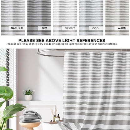 Madison Park Extra Wide Shower Curtain for Bathroom, Grey Ombre 108" x 72" | Ariana Ombre Cozy, Spa Quality Modern Waffle Weave Contemporary, 3M Scotchgard Treatment, Machine Washable