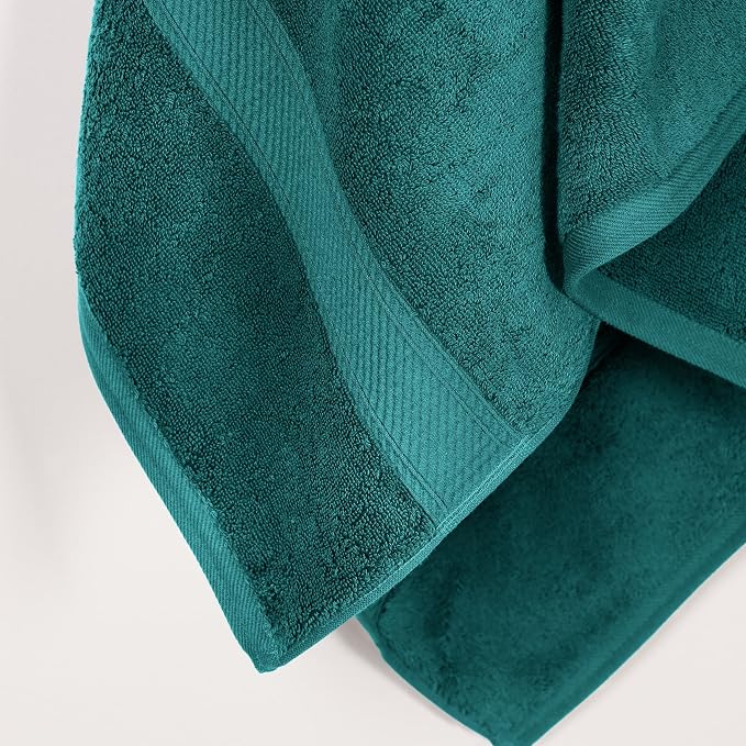 SUPERIOR Egyptian Cotton Plush & Absorbent, Bath Towel Set of 2, Teal | Quick Dry, Soft Luxury Towel Set, Bath Essentials for Bathroom, Guest Bath, Spa, 2 Piece Bath, Madeline Towels