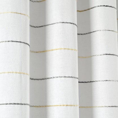 Lush Decor Ombre Stripe Yarn Dyed Cotton Shower Curtain, 72" W x 72" L, Yellow & Gray - Fabric Shower Curtains - Striped Bathroom Curtain - Farmhouse & Coastal Decor
