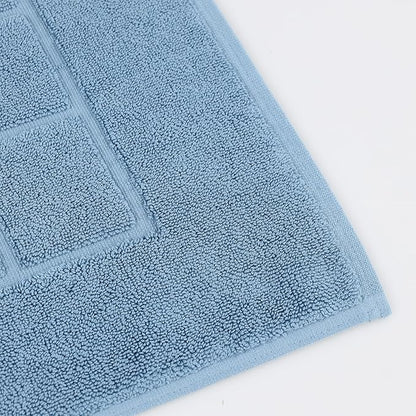 Superior 100% Cotton Bathmat Set, Bath Mats, Bathroom Decor, Shower, Bathtub Essentials, Home Accessories, Small Washable Rug, No Backing, Heavyweight, Nora Collection, Set of 2, 22" x 35", Denim Blue