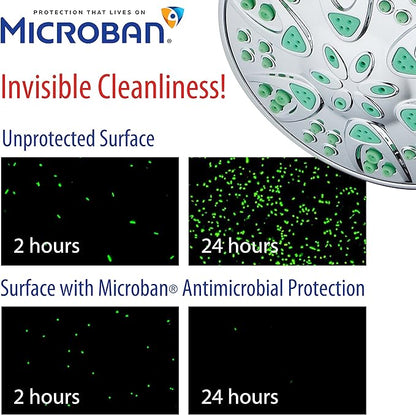 AquaDance Antimicrobial – Anti-Clog High-Pressure 6-Setting Shower Head with Microban Nozzle Protection from Growth of Mold, Mildew & Bacteria for Stronger Shower! 4" Sunset Blue | More Power, Better Shower Hygiene! Lifetime Antimicribial Nozzle Protec...