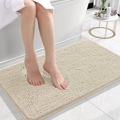 OLANLY Small Bathroom Rugs 24x16, Extra Soft Absorbent Chenille Bath Rugs, Rubber Backing Quick Dry, Machine Washable Bath Mats for Bathroom Floor, Tub and Shower, Home Decor Accessories, Sand | Sand, Quick-Drying Rubber Backing, Machine Washable Bath ...