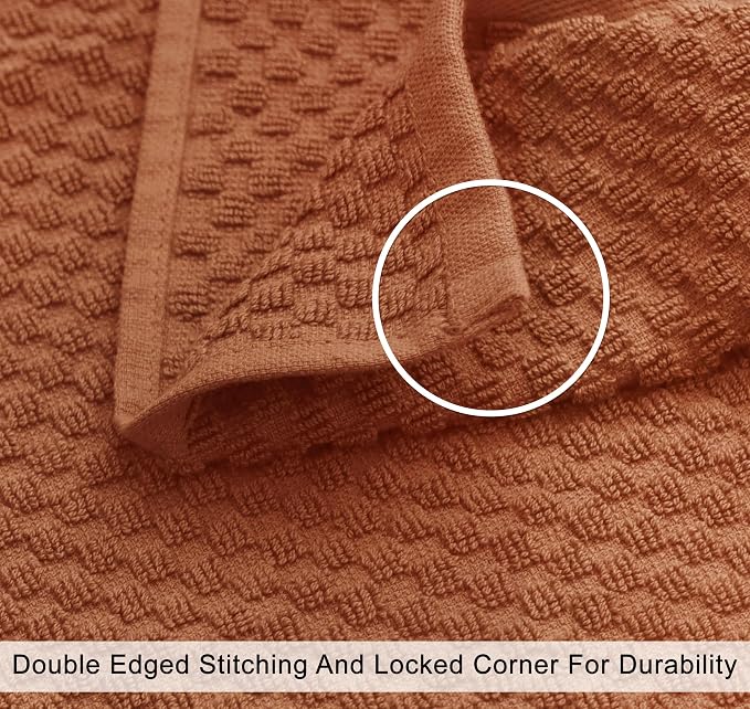 COTTON CRAFT Euro Spa Waffle Wash Cloth - Set of 12 Mocha Washcloth | Luxury Face Towel Set - 100% Cotton - Soft Plush Absorbent Low Lint Quick Dry - Gym Shower Beach Bath Kitchen - 12x12 inches