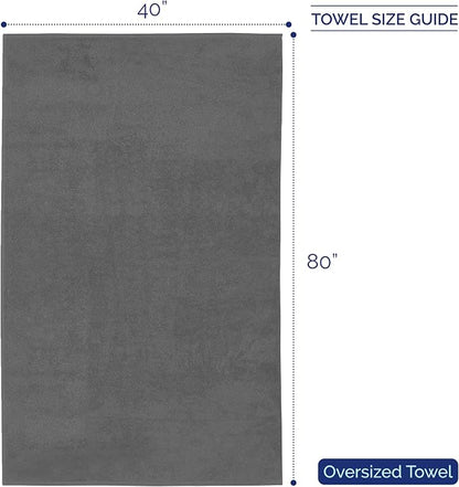 Elegant Comfort Premium Super Soft Highly Absorbent 1 Piece Oversized Bath Sheet - 40" x 80" inch, Luxurious Hotel Spa Quality 100% Turkish Cotton Extra Large Bath Towels for Adults, Grey