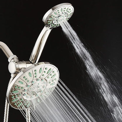 AquaDance Antimicrobial High Pressure 7" Rain & Handheld Shower Head Combo | Enjoy More Power & Better Shower Hygiene with Lifetime Antimicribial Nozzle Protection from Mold, Mildew & Bacteria - Nickel