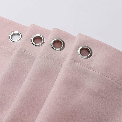 Zora 84 Inch Shower Curtain Set with 12 Plastic Hooks, Plain Fabric Shower Curtain for Bathroom - Extra Long Shower Curtain, Water Resistance, Machine Washable Soft Cloth, 72WX84L, Blush Pink