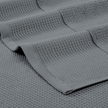 Modern Threads Waffle-Rib 6-Piece Towel Set – Premium Cotton Bath Towels, Ultra-Absorbent & Soft, Elegant Waffle Texture for Bathroom & Spa, Carbon