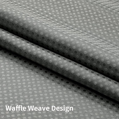 Colorful Star No Hook Shower Curtain with Snap in Fabric Liner, Waffle Weave Heavy Duty Thick Shower Curtains with Mesh Top Window, Hotel Style Waterproof Bathroom Curtain Set, 72 x 87 Inch, Grey