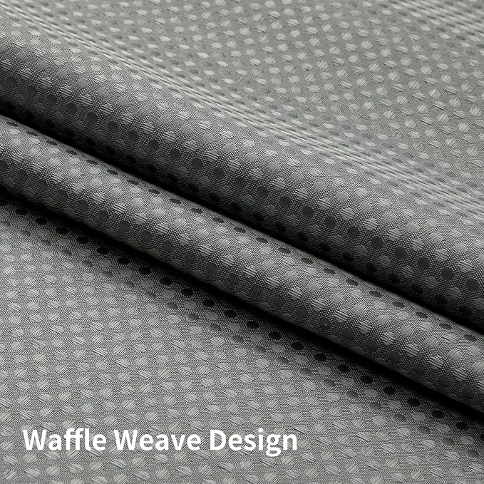 Colorful Star Waffle Weave No Hook Shower Curtain Set, 72 x 75 Inch, Grey | Heavy Duty Thick Shower Curtain Sets with Snap in Fabric Liner and Mesh Top Window, Hotel Style Waterproof Bathroom Curtain