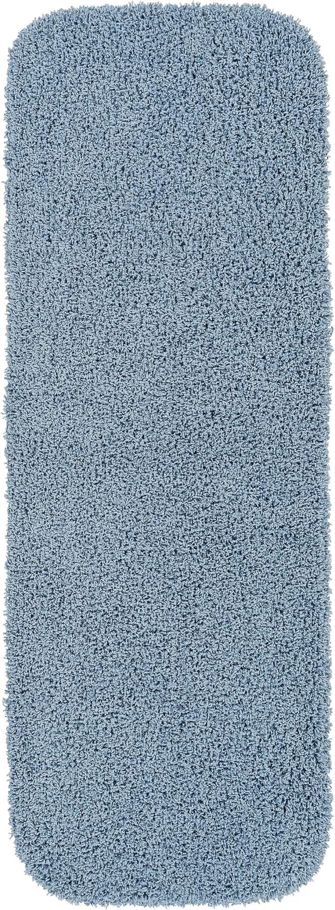 Garland Rug Jazz Nylon Washable 22 in. x 60 in. Basin Blue Bath Rug Soft, Absorbent, and Stylish for Your Bathroom