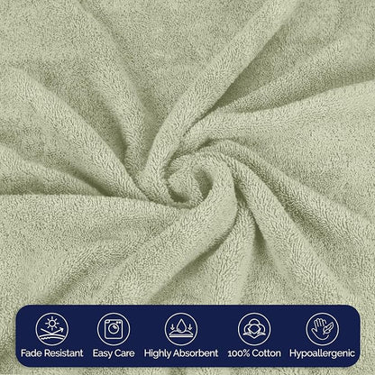 Elegant Comfort Premium Turkish Cotton 2 Pack Bath Towel Set - 27 x 54 inch, Luxurious Hotel Spa Quality 100% Turkish Cotton 2PC Bath Towel Set - Highly Absorbent - Soft Bathroom Towels, Mint Green