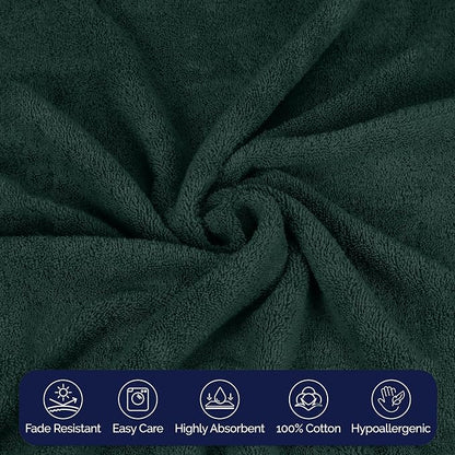 Elegant Comfort Premium Turkish Cotton 2 Pack Bath Towel Set - 27 x 54 inch, Luxurious Hotel Spa Quality 100% Turkish Cotton 2PC Bath Towel Set - Highly Absorbent - Soft Bathroom Towels, Hunter Green