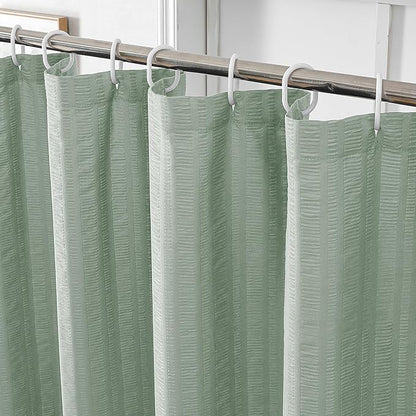 Aiyufeng Moga Sage Green Shower Curtain - 3D Embossed Cloth Shower Curtain for Bathroom, Hotel Luxury Green Bathroom Curtains, Machine Washable, Standard Size 72Wx78H