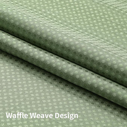Colorful Star Sage Green No Hook Waffle Shower Curtain Set, 36 x 75 Inch | Waterproof Shower Curtain with Snap in Fabric Liner and Mesh Top Window, Hotel Style Heavy Duty Thick Bathroom Curtain