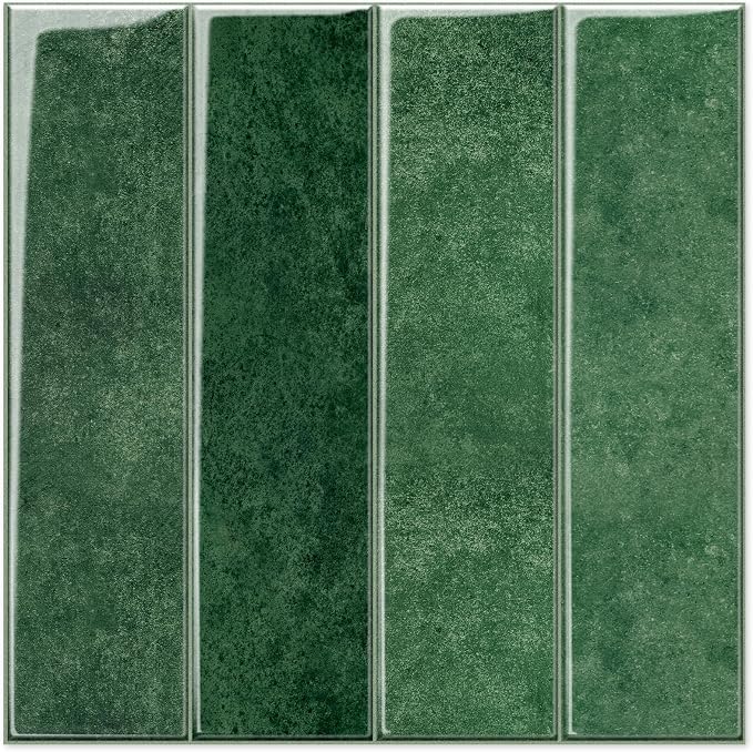 MORCART 2026 New Peel and Stick Backsplash, 10PCS 11.8"x11.8", Forest Green | 3D Adhesive Waterproof Wall Tiles for Kitchen, Bathroom, Living Room, Laundry Room, Subway Tiles