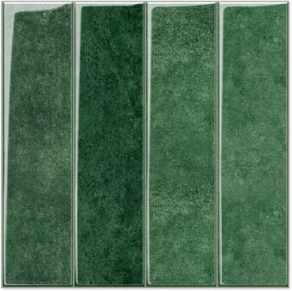 MORCART 2026 New Peel and Stick Backsplash, 10PCS 11.8"x11.8", Forest Green | 3D Adhesive Waterproof Wall Tiles for Kitchen, Bathroom, Living Room, Laundry Room, Subway Tiles
