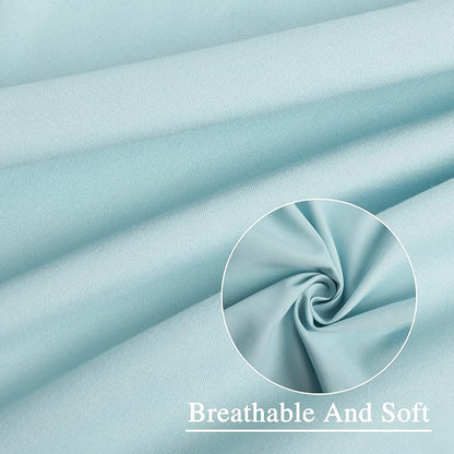 Homechoice Decor Spa Blue Ruffle Shower Curtain with 12 Buttonholes | Vintage Handcrafted Bow Tie Bath Curtain for Master Bathroom, Ruched Microfiber Bathroom Curtain, 72" W x 72" H (LQ-10)