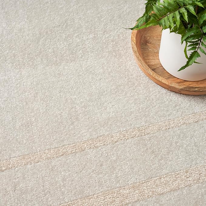Nourison Home Nourison Essentials Ivory Gold 9' x 12' Area Rug - Easy Clean, Non Shedding, Bed Room, Living Room, Dining Room, Kitchen (9' x 12')