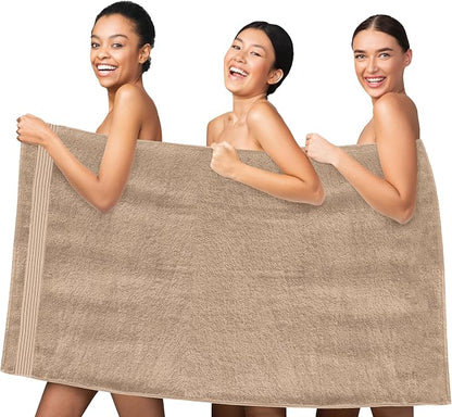 Elegant Comfort Premium Turkish Cotton 1 Piece Jumbo Bath Towel - 35 x 70 inch, Luxurious Hotel Spa Quality 100% Turkish Cotton Large Bath Towel - Highly Absorbent - Soft Bathroom Towel, Taupe