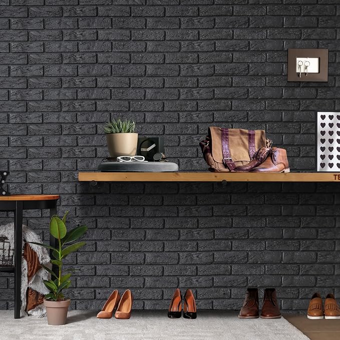 TEN49 Industrial Pipe Wood Wall Shelf - 60" Real Wooden Shelf w/ Special Walnut Color & 1.8" Extra Thickness - Modern Interior Decor Floating Shelving - Rustic Farmhouse Style Bookshelf - Set of 1