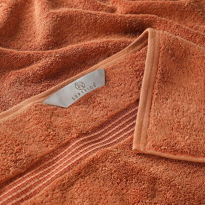 Superior Egyptian Cotton 8-Piece Towel Set, Assorted Towels for Home Bathroom, Master Bath, Decor Essentials, Includes 2 Bath, 2 Hand, 4 Face Towels/Washcloths, Quick Dry, Absorbent, Caramel Brown