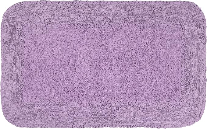 Home Weavers Radiant Collection 100% Cotton Bathroom Rugs Set, Washable Rug, Thick Extra Soft and Absorbent Bath Rug, Kitchen Mat, Bath Mat Set, Bath Floor Mat Non Slip, 24"x40" Rectangle, Purple