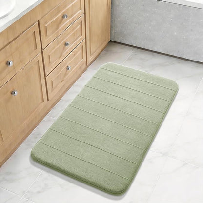 Yimobra Large Bath Mat 36"x24", Super Soft Quick Dry Memory Foam Bathroom Rug, Water Absorbent, Non Slip Backing Machine Washable for Tub Shower, Thick Comfort Support, Sage Green