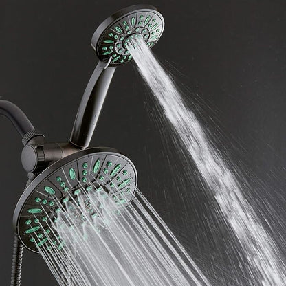 AquaDance Antimicrobial High Pressure 7" Rain & Handheld Shower Head Combo | Enjoy More Power & Better Shower Hygiene with Lifetime Antimicribial Nozzle Protection from Mold, Mildew & Bacteria - Bronze
