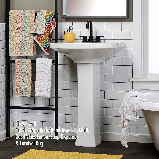 SKL Home Rhapsody Bath Towel, Premium 100% Cotton, Multi | 550 GSM weight. Spa-level quality. Soft & absorbent terry. Reversible jacquard pattern for 2-looks-in-1.