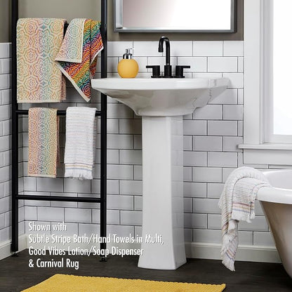 SKL Home Rhapsody Bath Towel, Premium 100% Cotton, Multi | 550 GSM weight. Spa-level quality. Soft & absorbent terry. Reversible jacquard pattern for 2-looks-in-1.