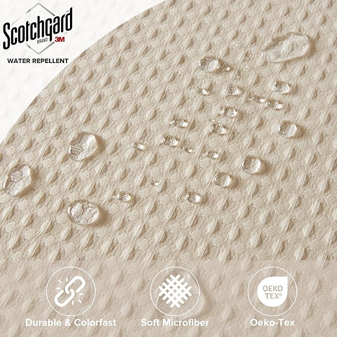 Madison Park Arbor Waffle Shower Curtain for Bathroom, 72 x 72, Beige | Adds Privacy, Machine Washable, Farmhouse, OEKO-TEX Certified Bathroom Curtain, 3M Scotchgard Moisture Management