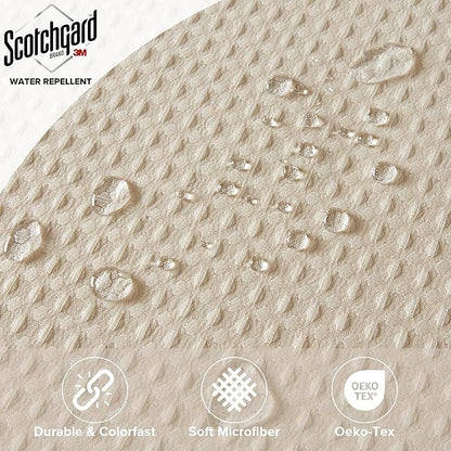 Madison Park Arbor Waffle Shower Curtain for Bathroom, 72 x 72, Beige | Adds Privacy, Machine Washable, Farmhouse, OEKO-TEX Certified Bathroom Curtain, 3M Scotchgard Moisture Management