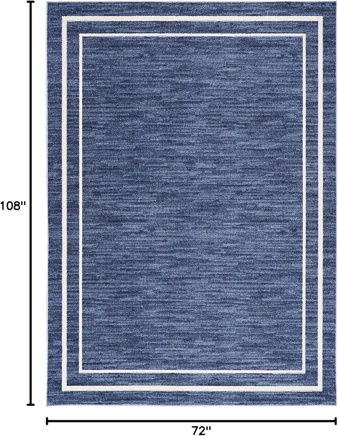 Nourison Home Nourison Essentials Navy/Ivory 6' x 9' Area Rug - Easy Clean, Non Shedding, Bed Room, Living Room, Dining Room, Kitchen (6' x 9')