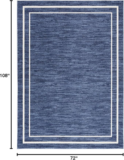 Nourison Home Nourison Essentials Navy/Ivory 6' x 9' Area Rug - Easy Clean, Non Shedding, Bed Room, Living Room, Dining Room, Kitchen (6' x 9')